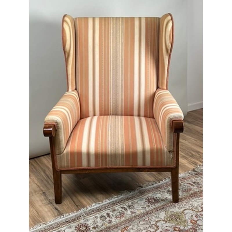 Antique Biedermeier fruitwood wingback chair c.1850 Rothschild provenance