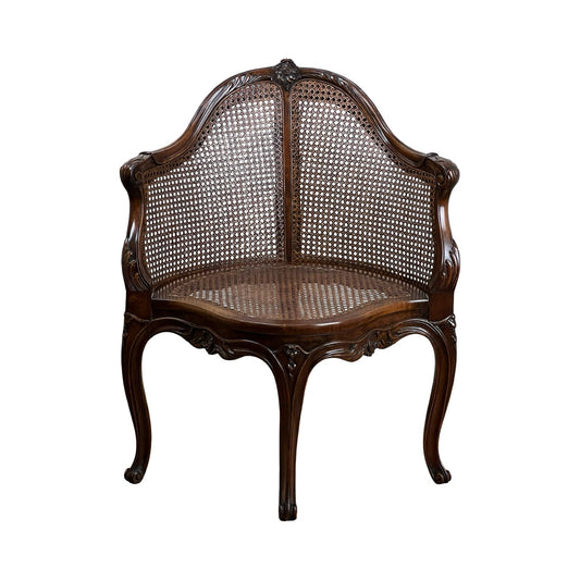 Antique French Napoleon III Desk Chair (Fauteuil de Bureau) c. Late 19th Century