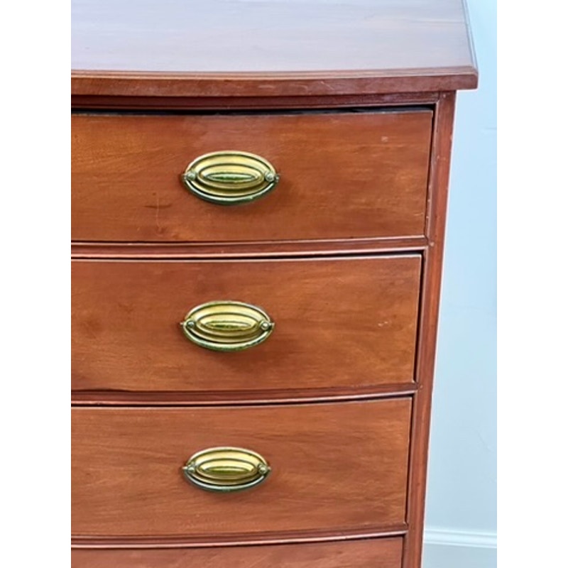 Antique Federal Mahogany Bowfront Four Drawer Chest c. 1830