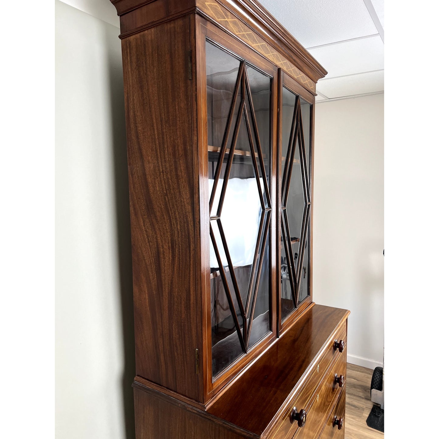 Antique George IV Mahogany Stepback Bookcase c. 1830
