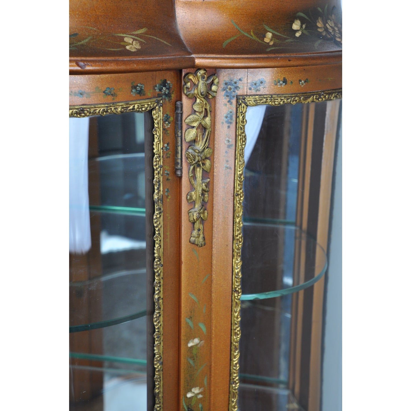 Antique French Louis XVI Style Paint Decorated Vitrine