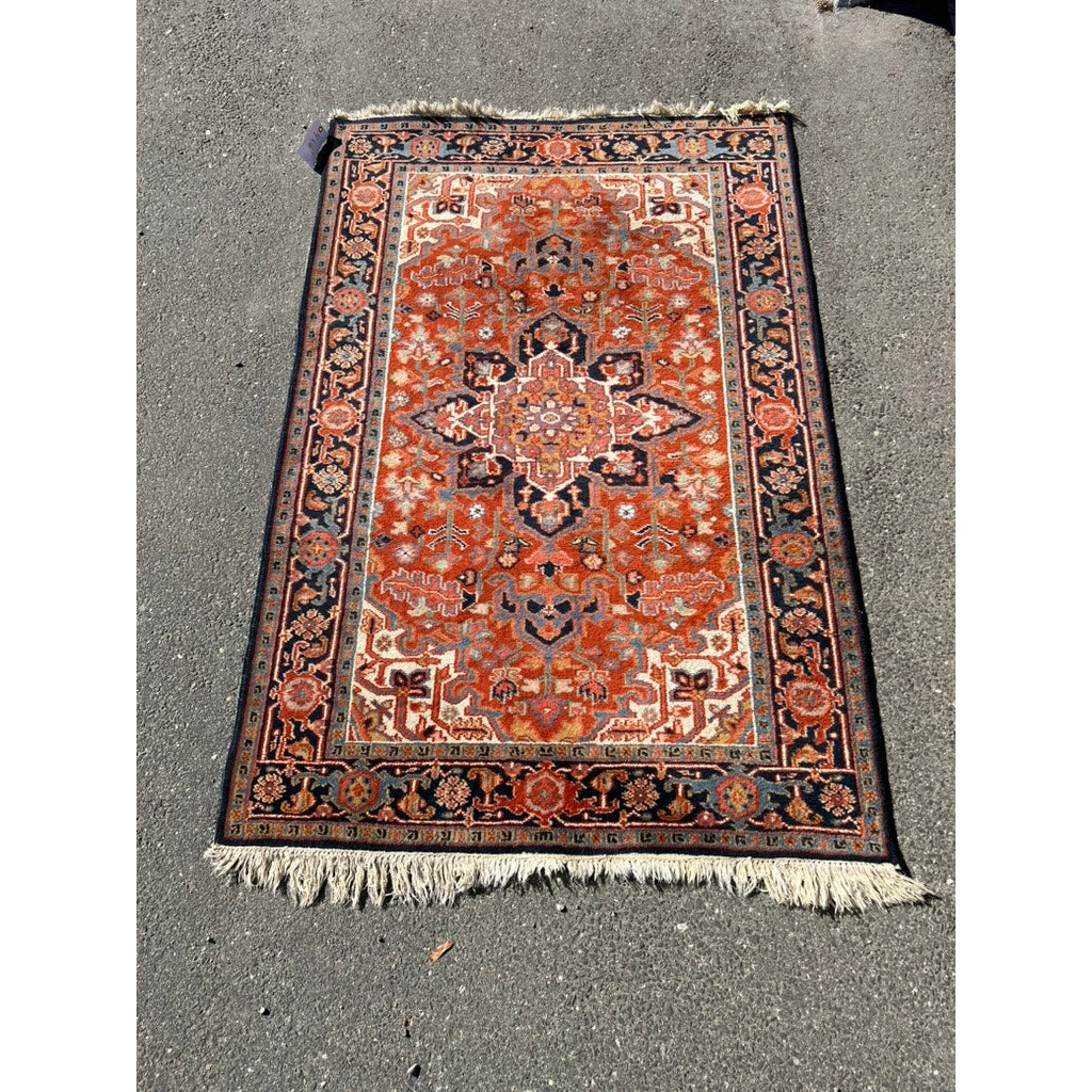 Vintage Heriz Persian Area Rug 4x6