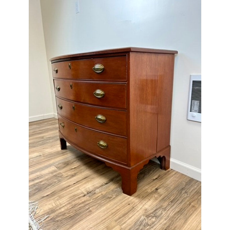 Antique Federal Mahogany Bowfront Four Drawer Chest c. 1830