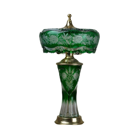 Vintage Dresden by Peck Ruby Cut Crystal Table Lamp