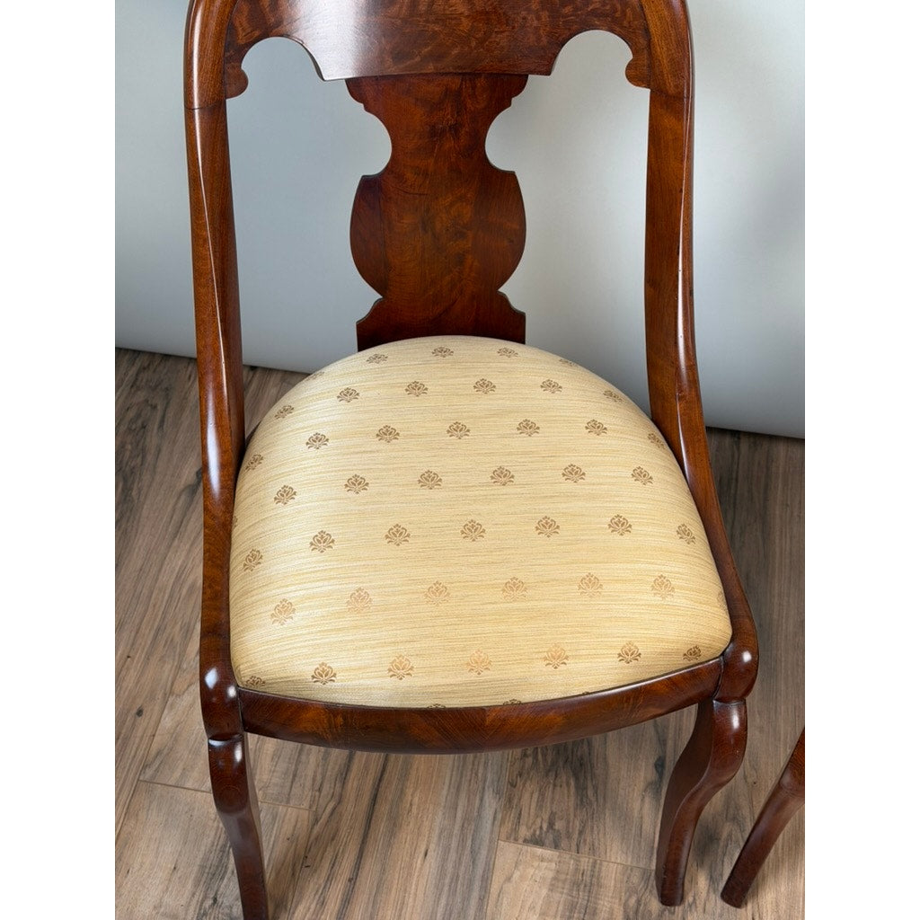 Pair Federal Period Mahogany Saber-Leg Side Chairs, c. 1820