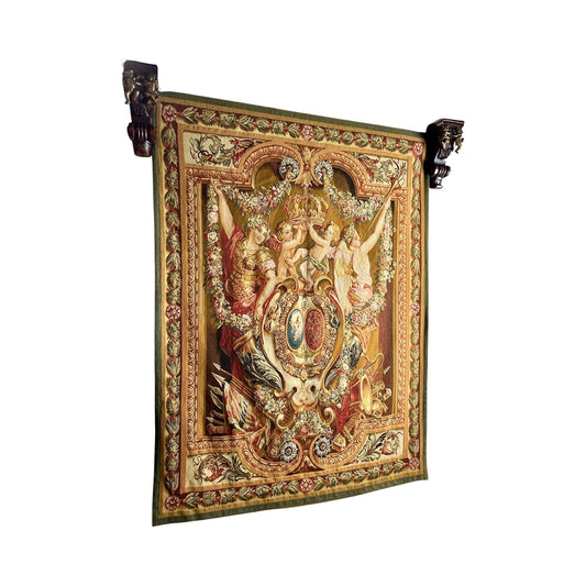 Vintage Fine Reproduction of Louis XIV Aubusson Tapestry “Portiere des Renommees”, Gobelins workshop of Jean Le Souet after Charles le Brun