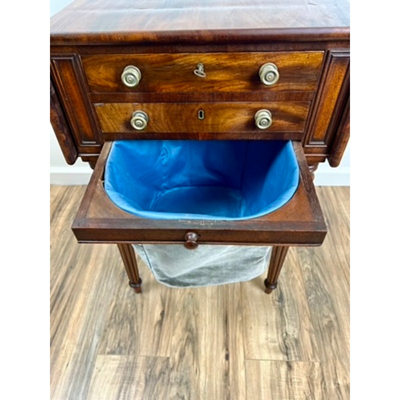 Antique Federal Mahogany Two Drawer Work Table c. 1830