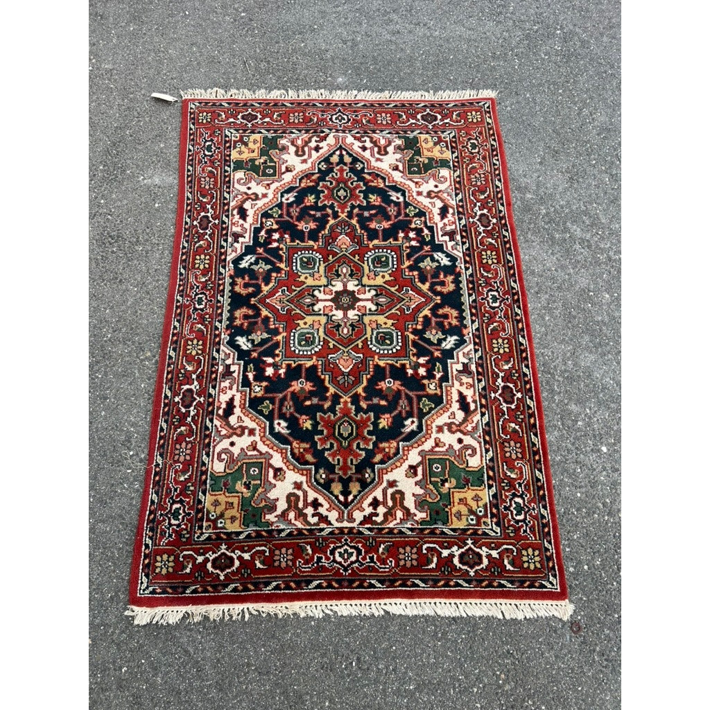 Vintage Persian Heriz Hand Knotted Rug 4x6