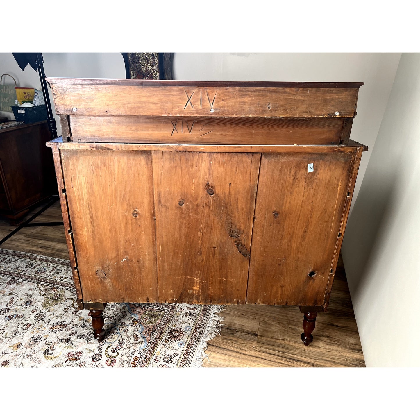 Antique Mahogany Sheraton Deck Top Eight Drawer Chest c. 1814