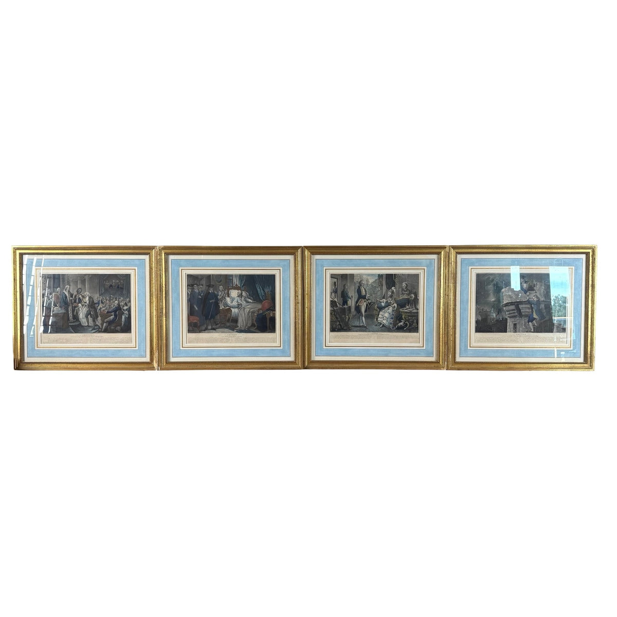 Set of Four French Hand-Colored Engravings Depicting the Life of Latude, Published by Dopter, Paris, Early 19th Century