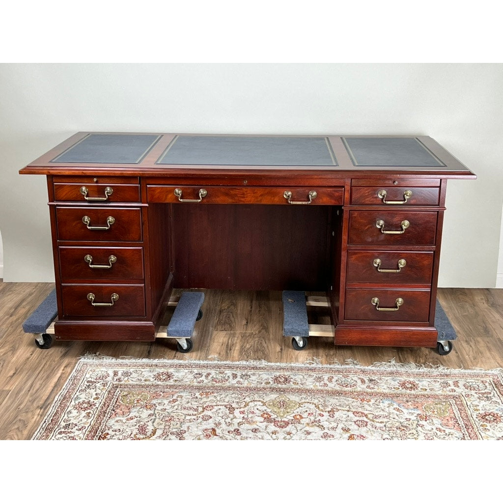 Vintage Mahogany Executive Desk by Kimball Purportedly Formerly Belonging to the CEO of MassMutual