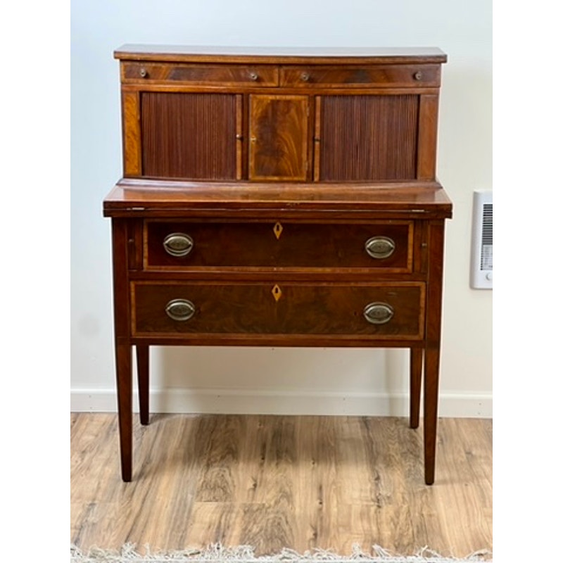 Antique Federal Mahogany Tambour Secretary c. 1830