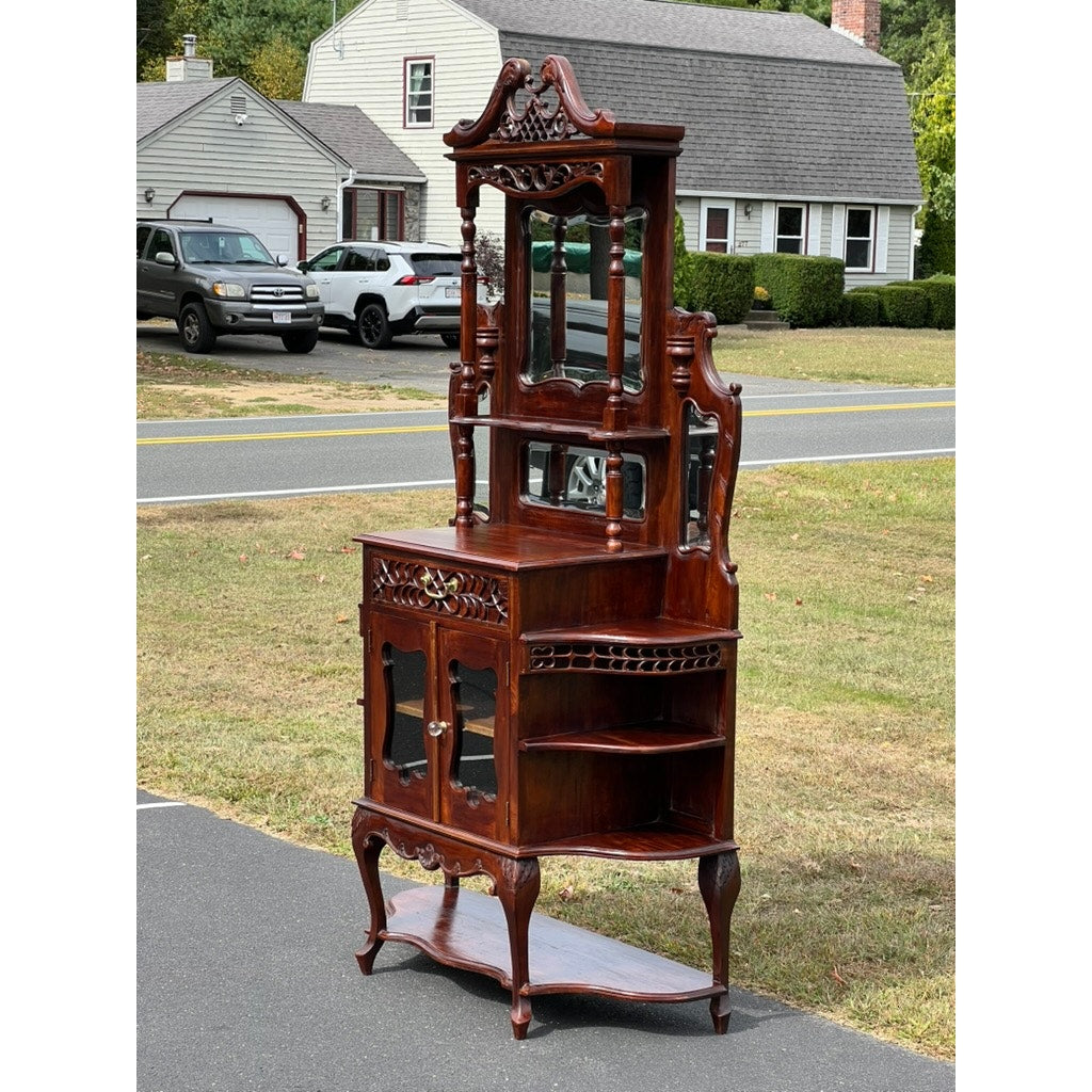 Vintage Chippendale Style Solid Mahogany Etagere