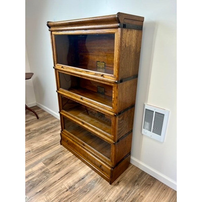 Antique Globe Wernicke Oak Four Stack D-299 Barrister Bookcase