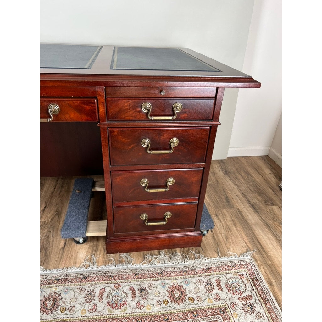 Vintage Mahogany Executive Desk by Kimball Purportedly Formerly Belonging to the CEO of MassMutual