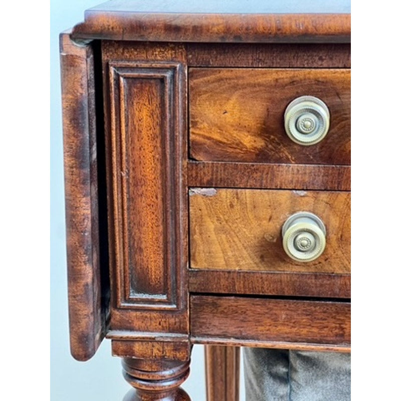 Antique Federal Mahogany Two Drawer Work Table c. 1830