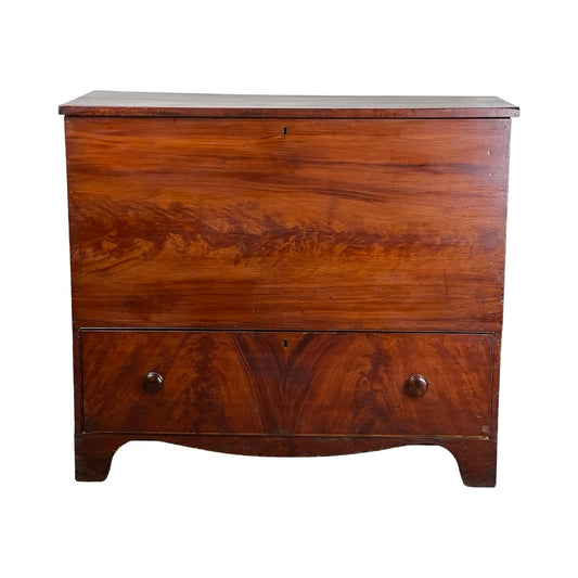 Antique Grain Painted Pine One Drawer Blanket Chest Probably Barnstable Cape Cod c. 1820