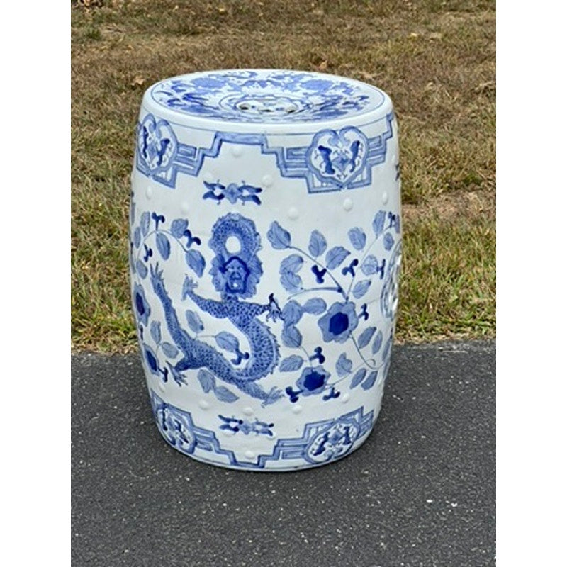 Vintage Chinese Blue and White Porcelain Garden Seat