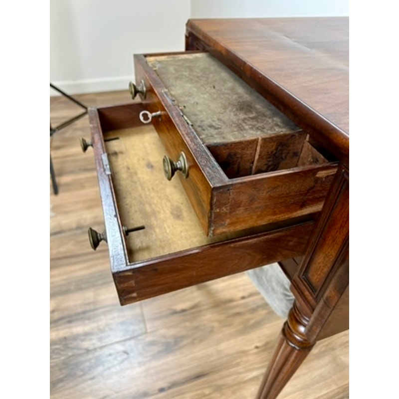 Antique Federal Mahogany Two Drawer Work Table c. 1830