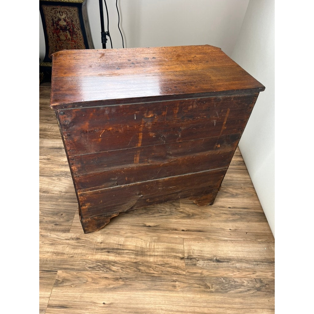 Rear view of antique Louis XVI oak bachelors chest, late 18th century furniture
