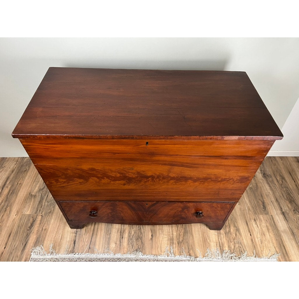 Antique Grain Painted Pine One Drawer Blanket Chest Probably Barnstable Cape Cod c. 1820