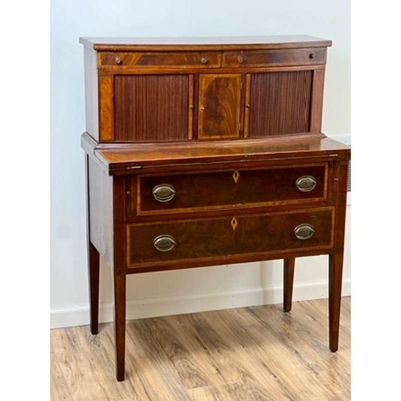 Antique Federal Mahogany Tambour Secretary c. 1830