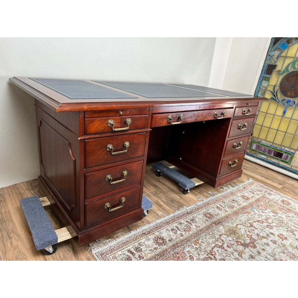 Vintage Mahogany Executive Desk by Kimball Purportedly Formerly Belonging to the CEO of MassMutual
