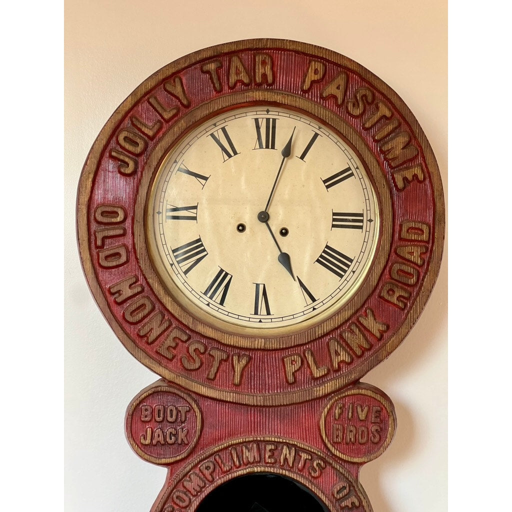 "Jolly Tar" Tobacco Advertising Wall Clock After Baird Clock Co.