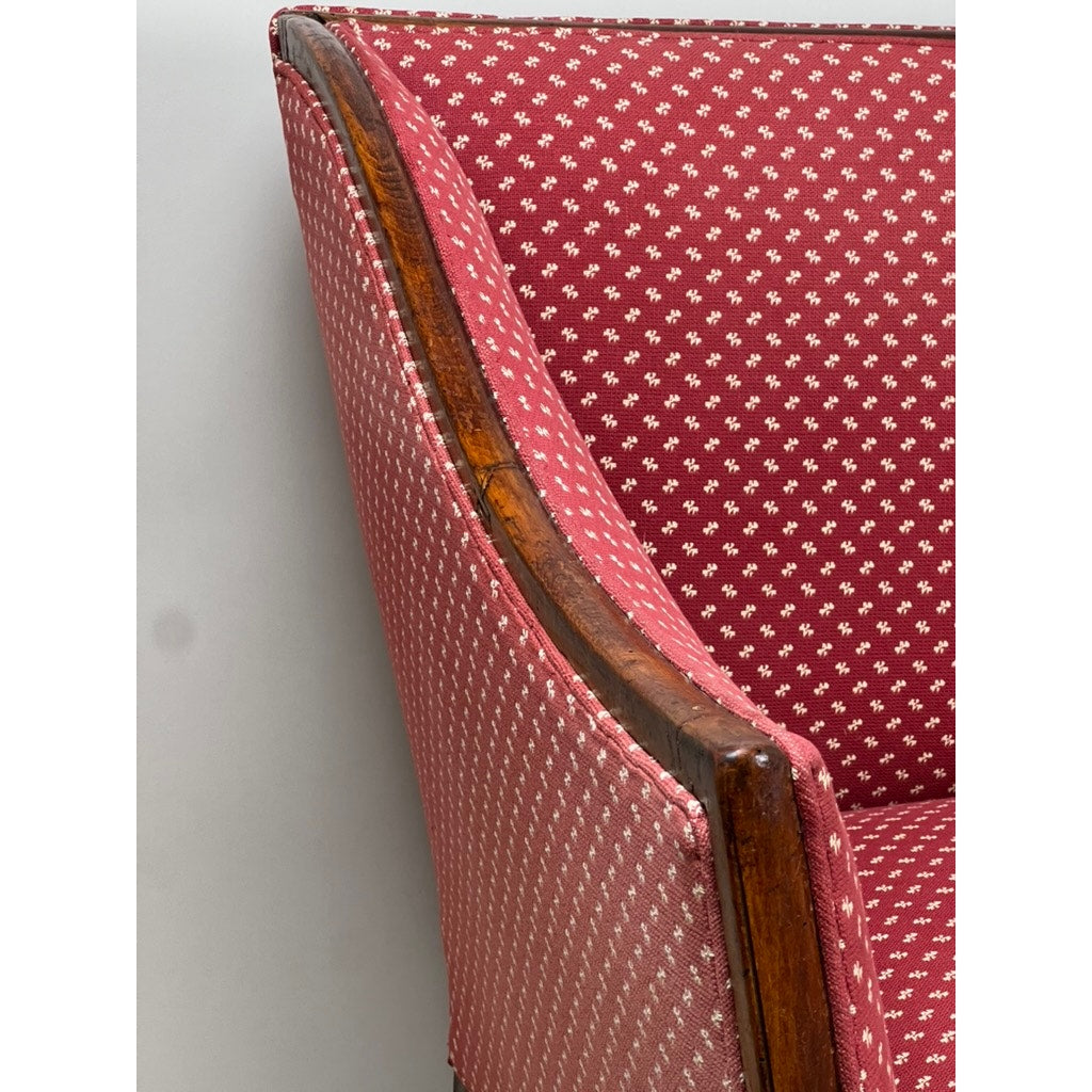 Side view of Continental neoclassical settee with Rothschild provenance
