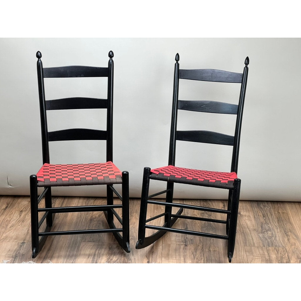 Vintage Pair Mt. Lebanon Shaker No. 2 Tape Seat Rockers