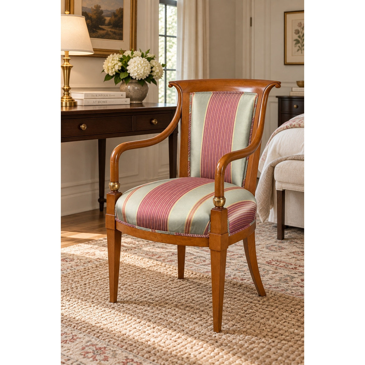 William Switzer French Empire Style Beechwood Armchair