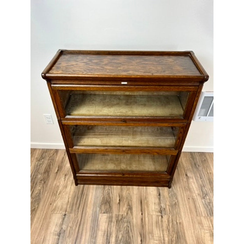 Antique Oak Three Stack Barrister Bookcase by Lundstrom c. 1920