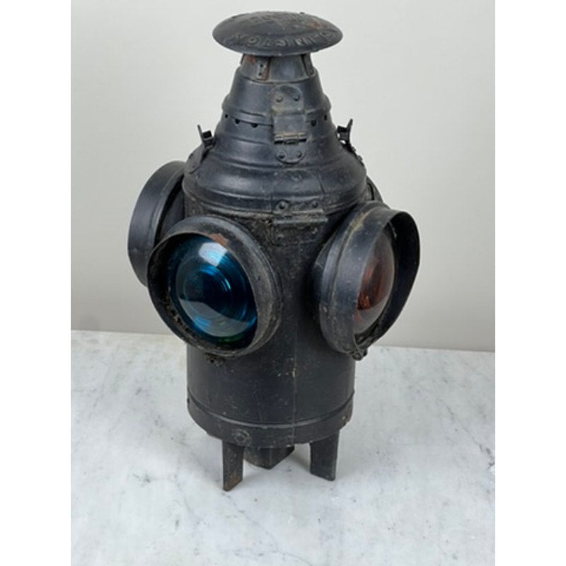 Antique Illinois Central Railroad Signal Lantern by Dressel