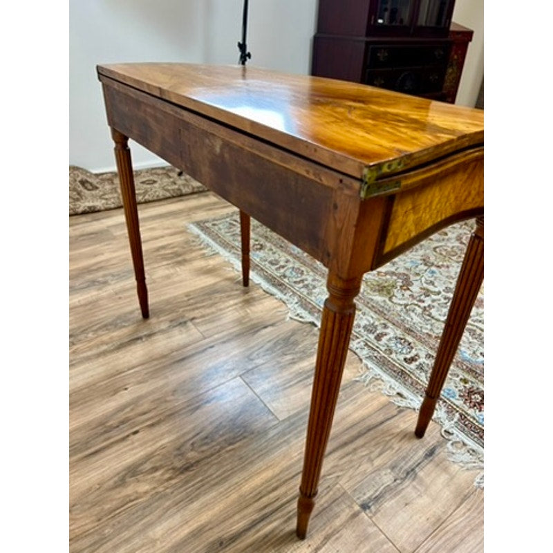 Antique Federal Mahogany and Birdseye Maple Game Table c. 1830