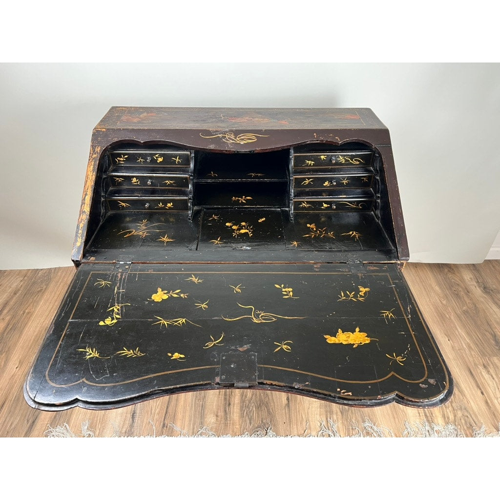 Antique French Louis XV Japanned Fall Front Desk c. 18th Century