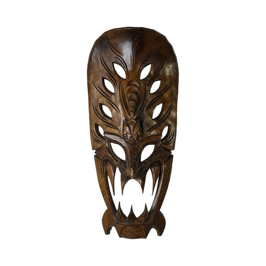 Vintage Filipino Bakunawa dragon mask hand carved in Hawaii 30 inch