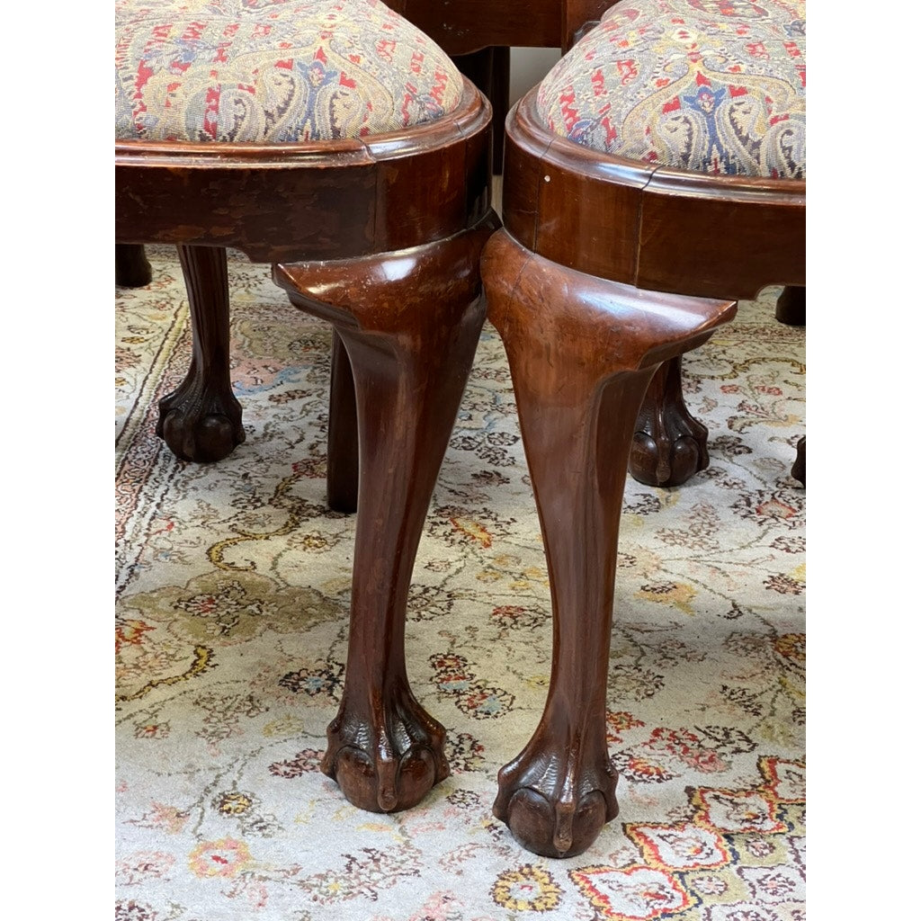 Set of 12 George II Style Mahogany Dining Chairs c. Early 20th C.