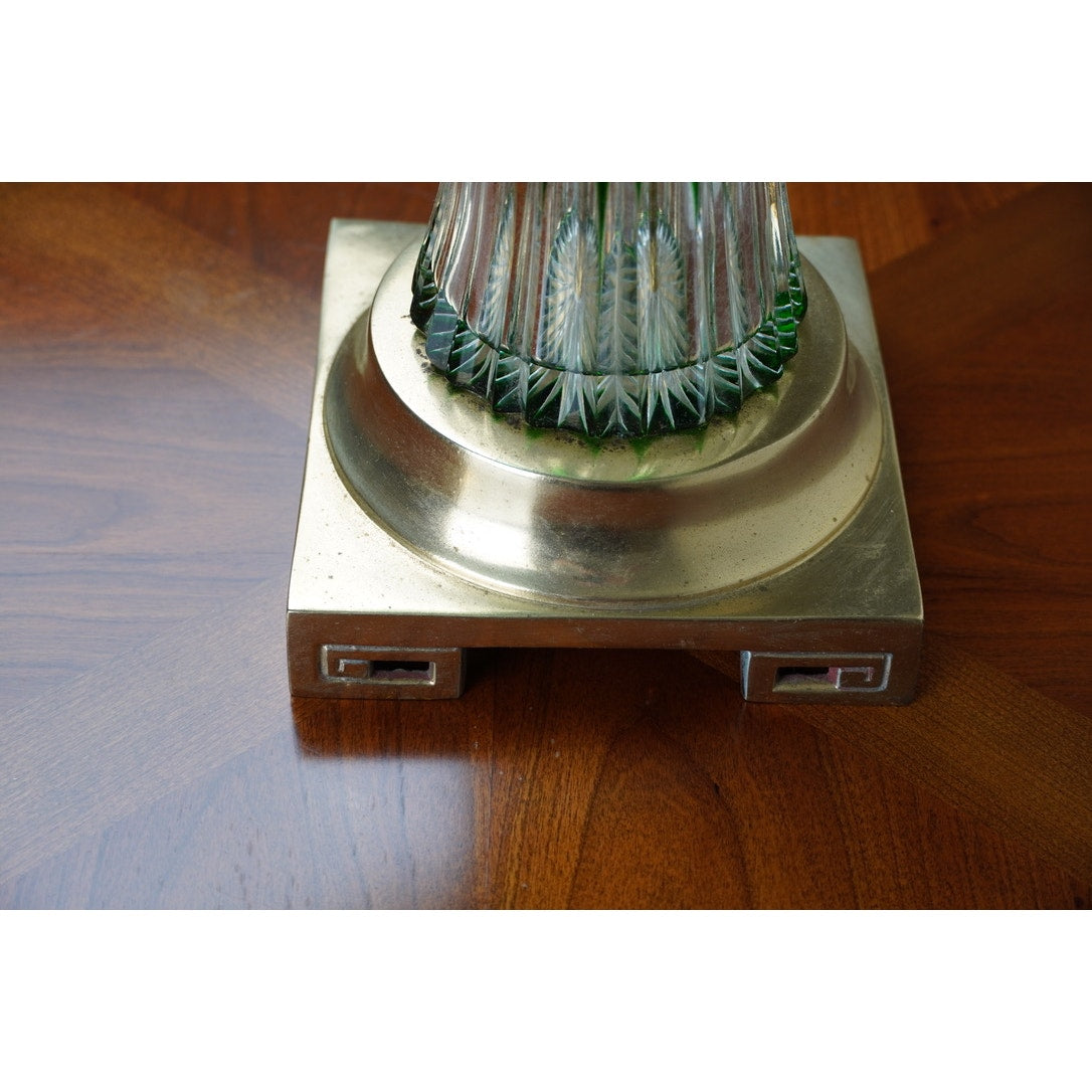 Vintage Dresden by Peck Ruby Cut Crystal Table Lamp