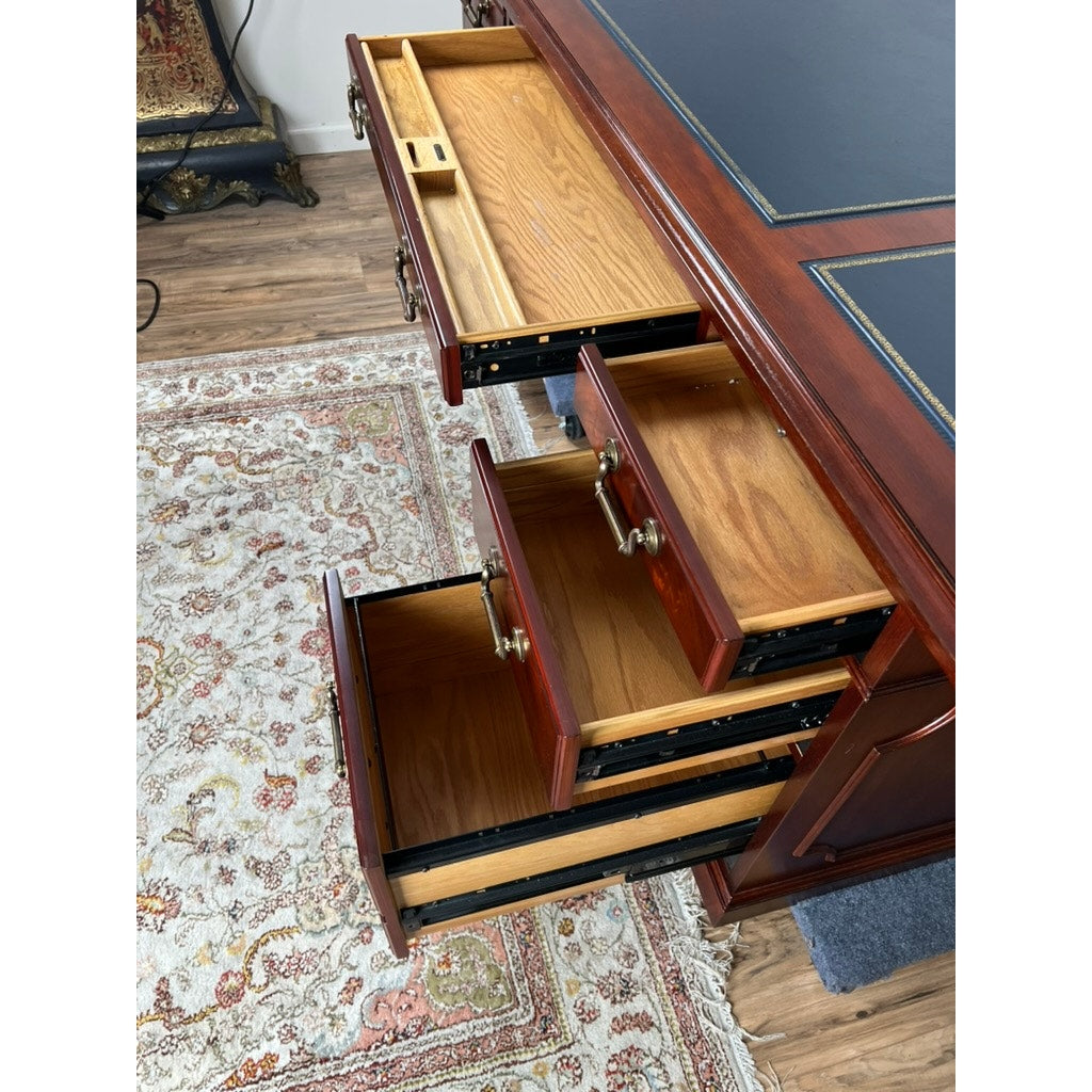 Vintage Mahogany Executive Desk by Kimball Purportedly Formerly Belonging to the CEO of MassMutual