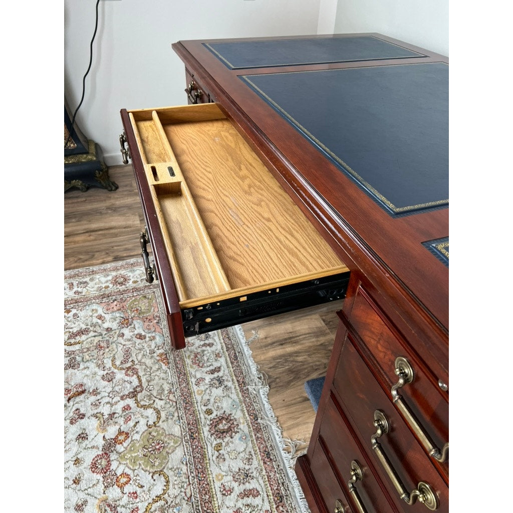 Vintage Mahogany Executive Desk by Kimball Purportedly Formerly Belonging to the CEO of MassMutual