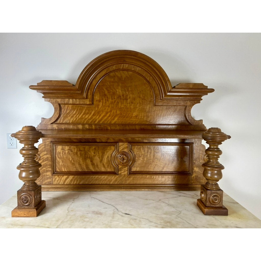 Antique French Napoleon III Curly Walnut Vassallier Buffet c. Mid 1800s