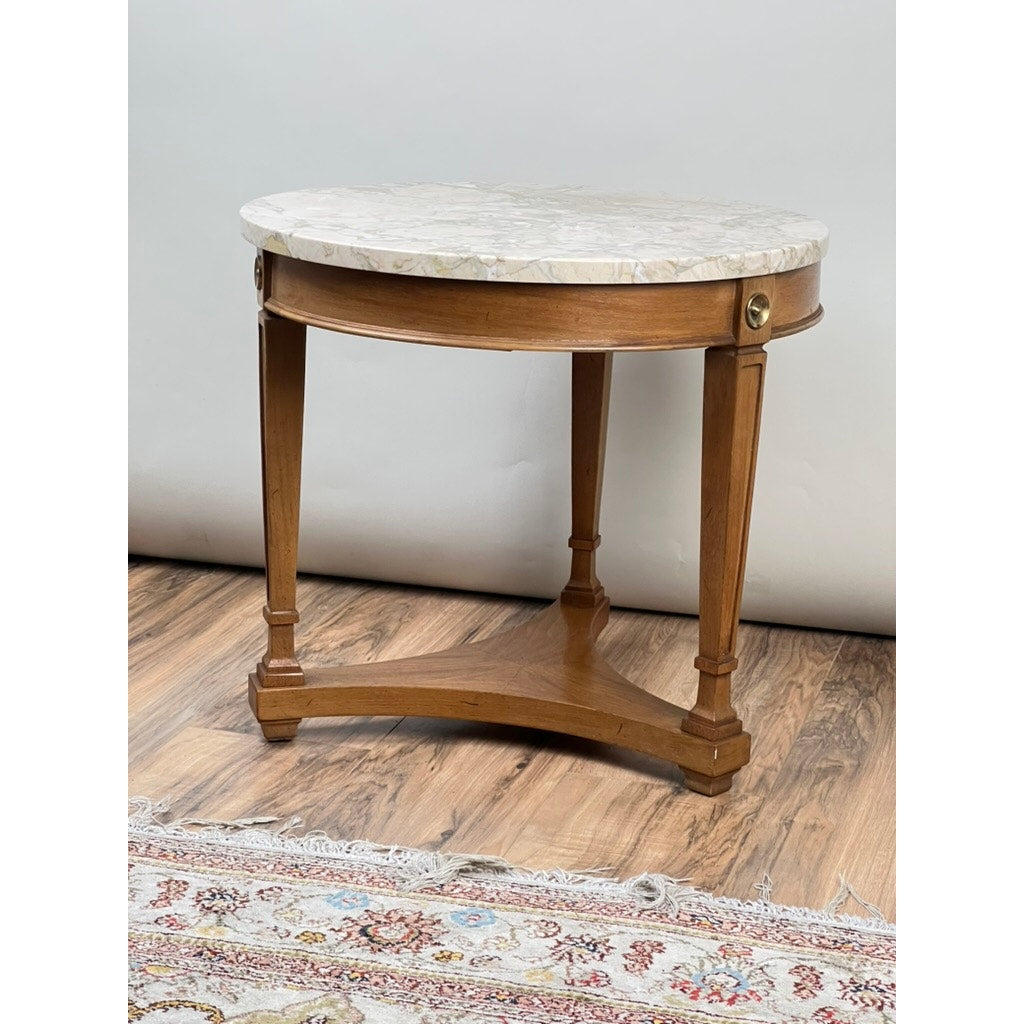 Vintage French Empire Style Marble Top End Table