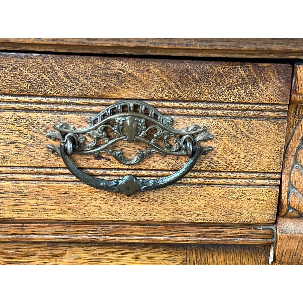 Antique Late Victorian Oak Buffet Server with Great Mirrored Back c. 1910