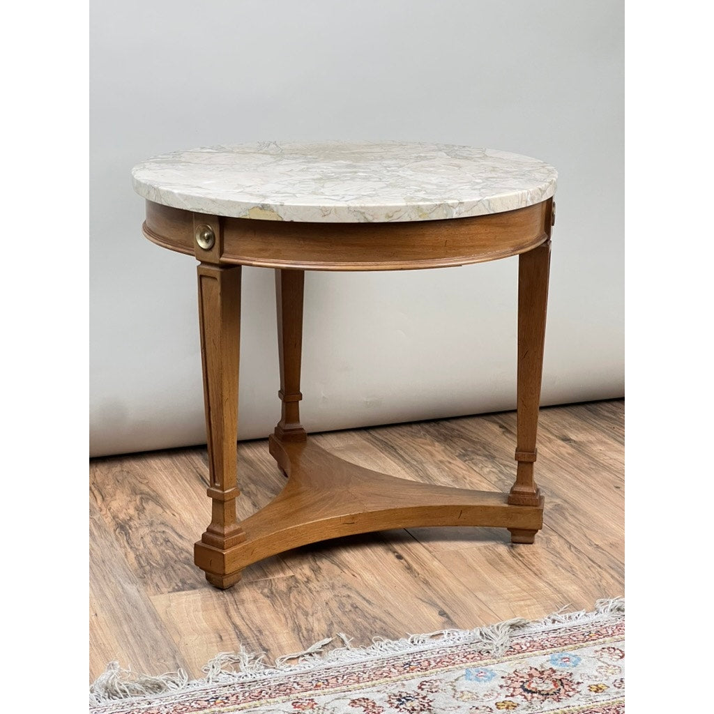 Vintage French Empire Style Marble Top End Table