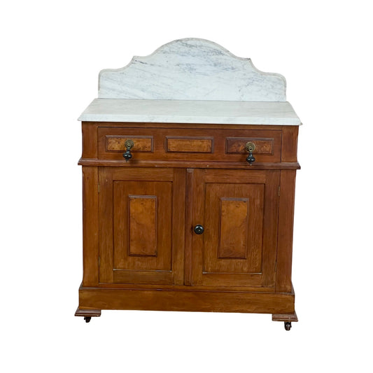 Antique Eastlake Victorian Marble Top Commode c. 1890