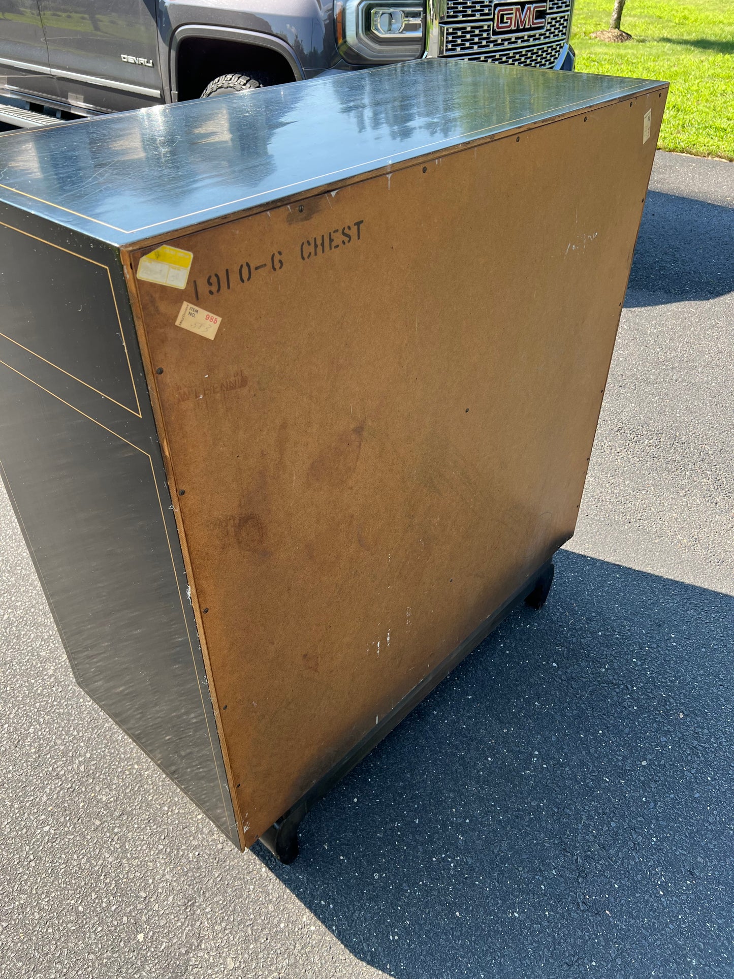 Vintage Black Lacquer Asian Chest of Drawers by Martinsville