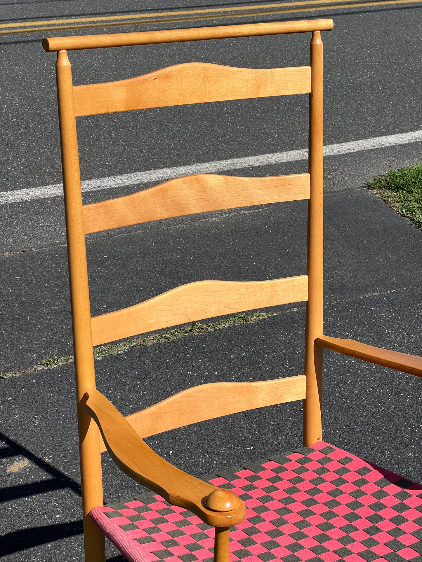 Vintage Shaker Style Shawl Back Arm Chair with Tape Seat