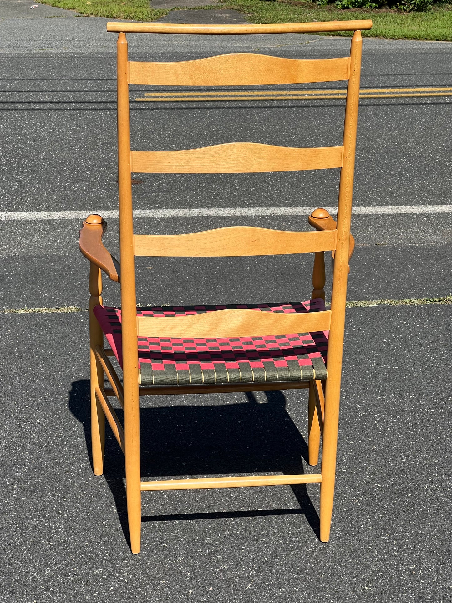 Vintage Shaker Style Shawl Back Arm Chair with Tape Seat