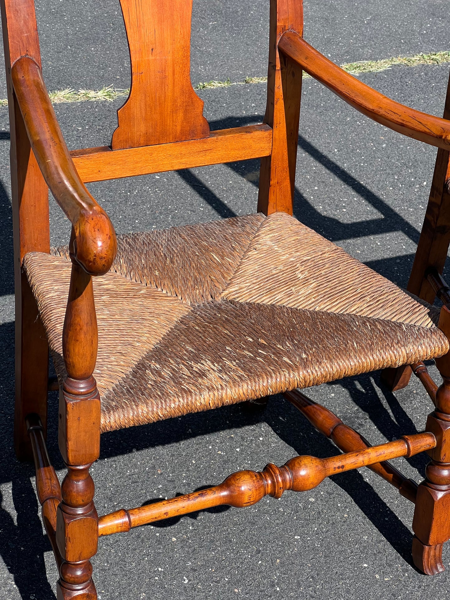 Set of Three Antique 19th Century Queen Anne Curly Maple Dining Chairs