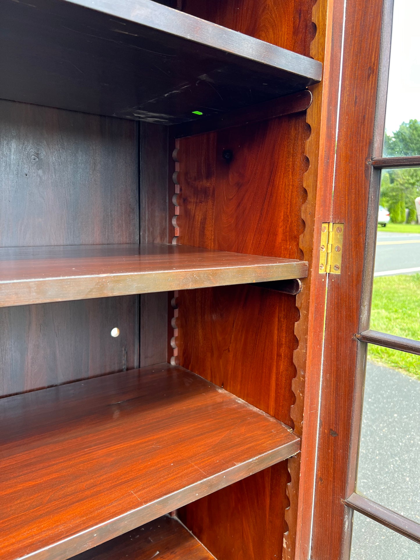 Antique Federal Style Mahogany Glass Door Bookcase c. Late 1800s